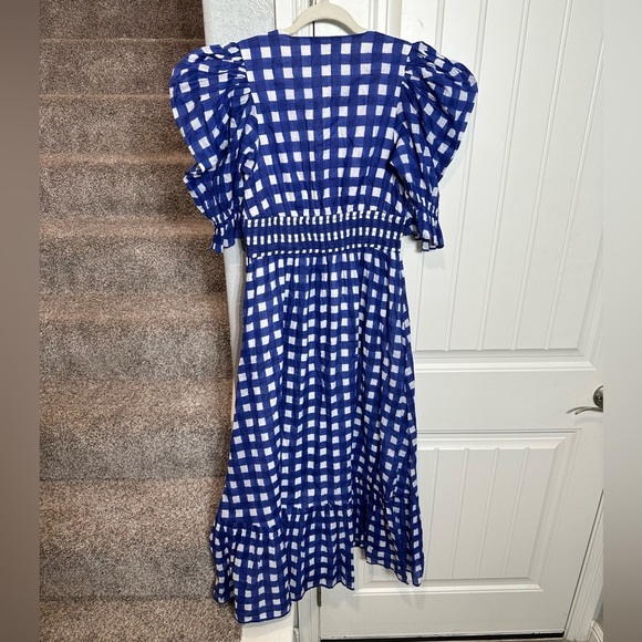 CLEOBELLA Morina Ankle Maxi Dress in Painterly Gingham Blue Medium - Picture 6 of 9